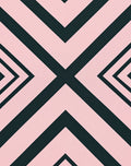 Pink And Teal Geometric Chevron Rug