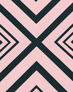Pink And Teal Geometric Chevron Rug