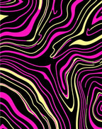 Vibrant Pink Yellow Swirl Design Rug