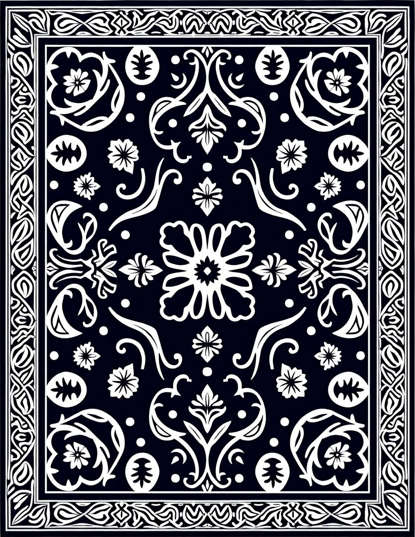 Classic Floral Scrollwork Pattern Rug