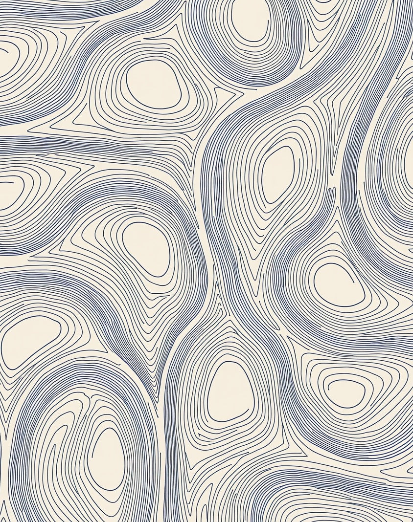 Abstract Contour Line Pattern Rug