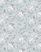 Whimsical Dog Floral Illustration Rug