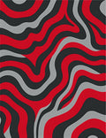 Abstract Red Gray Swirl Pattern Rug