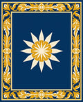 Ornate Floral Medallion Border Design Rug