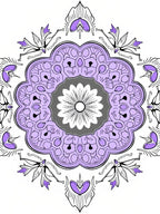 Lavender Floral Mandala Pattern Design Rug