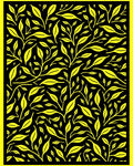 Vibrant Yellow Leafy Branch Pattern Rug