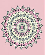 Pink Cream Intricate Mandala Design Rug