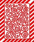 Dynamic Red Intertwined Lines Rug