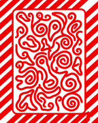 Dynamic Red Intertwined Lines Rug