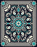 Midnight Blue Floral Medallion Pattern Rug
