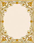 Gold Floral Swirl Art Nouveau Rug