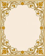 Gold Floral Swirl Art Nouveau Rug