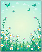 Spring Meadow Floral Butterfly Design Rug