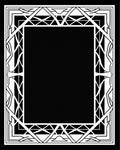 Art Deco Geometric Patterned Black White Rug