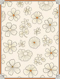 Whimsical Floral Cream Outline Art Rug
