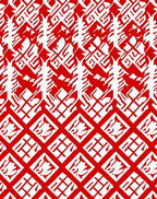 Red White Intersecting Geometric Design Rug