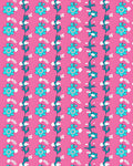Vibrant Teal Floral Vine Pattern Rug