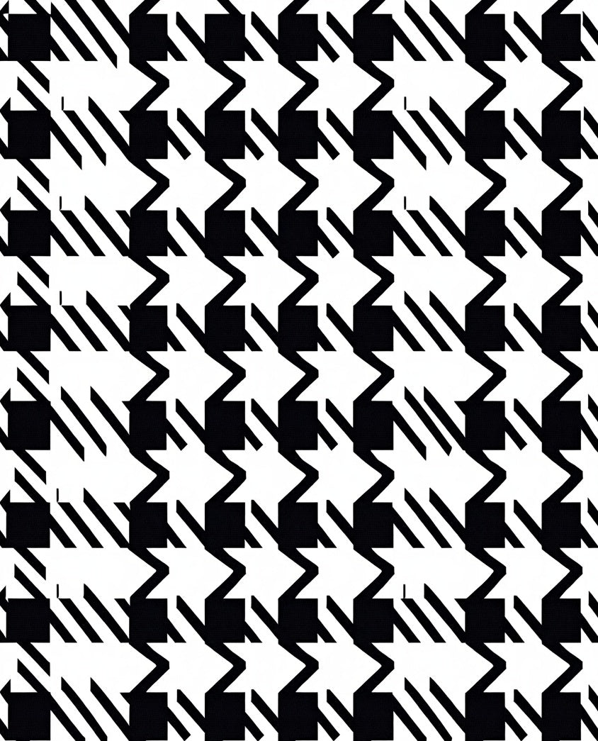 Houndstooth Pattern Contrast Rug