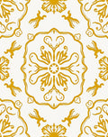 Golden Floral Mandala Pattern Rug