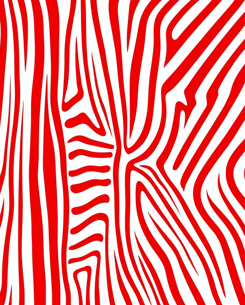 Bold Red Zebra Stripes Textural Rug