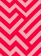 Bold Red Geometric Maze Pattern Rug