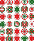 Red Green Starburst Geometric Medley Rug