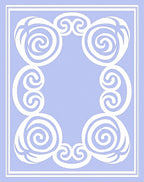 Scrolling Curves Lace Inspired Design Rug