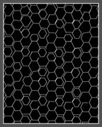 Black White Hexagonal Net Pattern Rug
