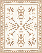 Elegant Abstract Leaf Motifs Rug