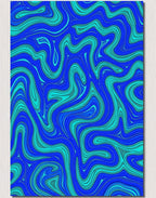 Abstract Blue Swirl Pattern Rug