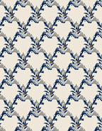 Elegant Blue Gray Floral Pattern Rug