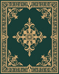Elegant Gold Floral Border Design Rug
