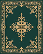 Elegant Gold Floral Border Design Rug
