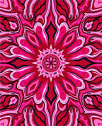 Vivid Pink Floral Kaleidoscope Pattern Rug