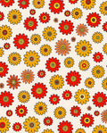 Retro Floral Pattern Red Yellow Rug