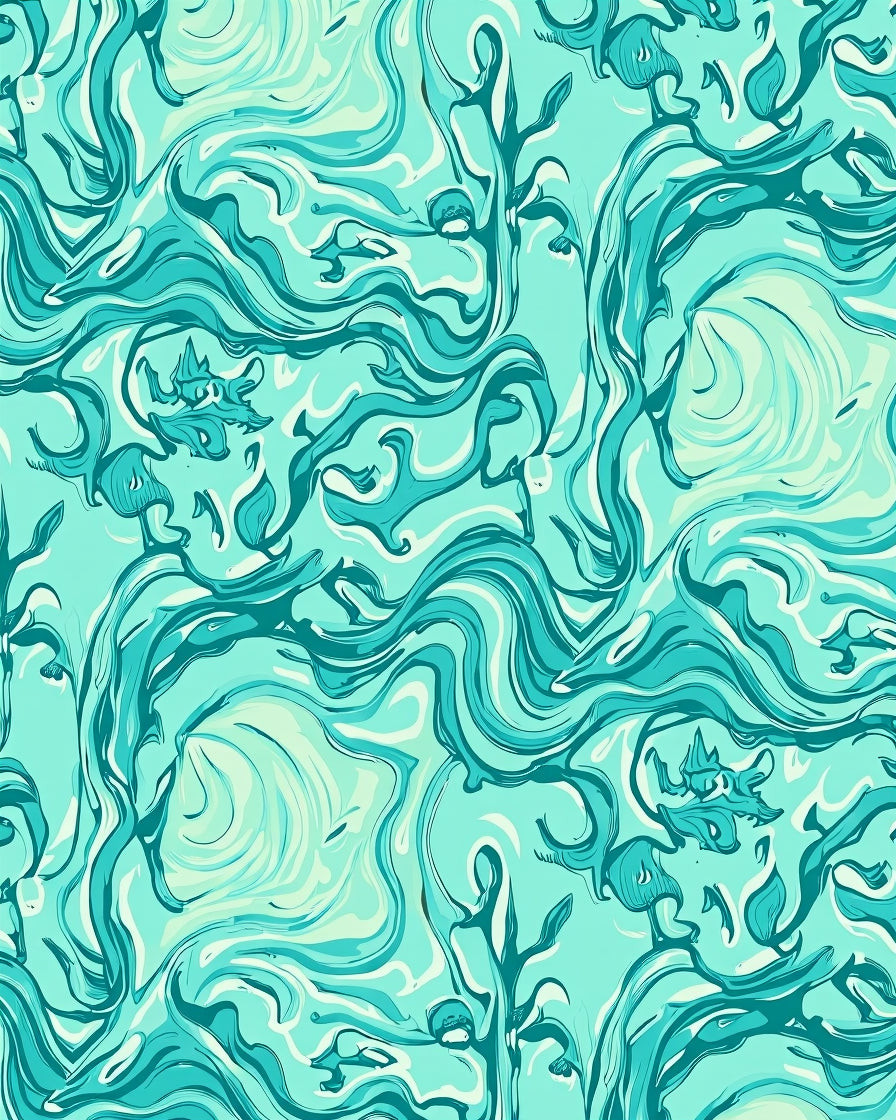 Oceanic Swirl Fluid Nature Design Rug