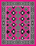 Bold Geometric Pattern With Pink Background Rug