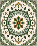 Verdant Gold Floral Medallion Design Rug