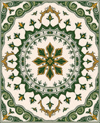 Verdant Gold Floral Medallion Design Rug