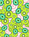 Retro Kiwi Fruit Swirl Pattern Rug