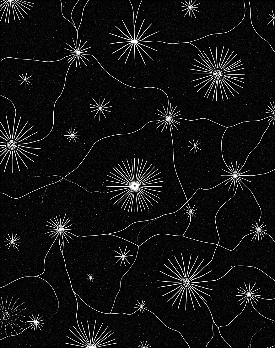 Celestial Starburst Organic Whimsical Design Rug