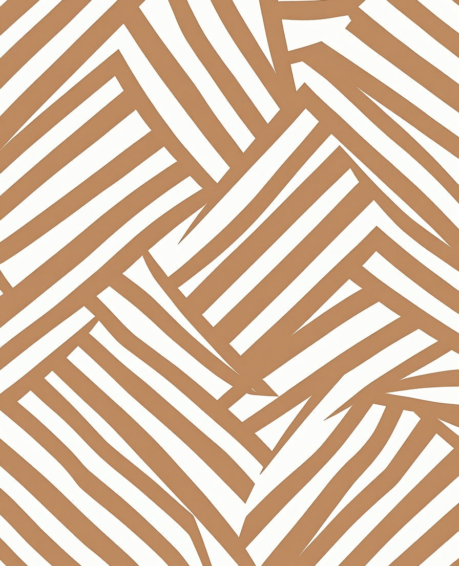 Brown Diagonal Striped Abstract Design Rug