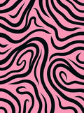 Pink Black Wavy Stripe Design Rug