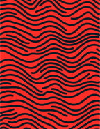 Vibrant Red Black Wave Pattern Rug