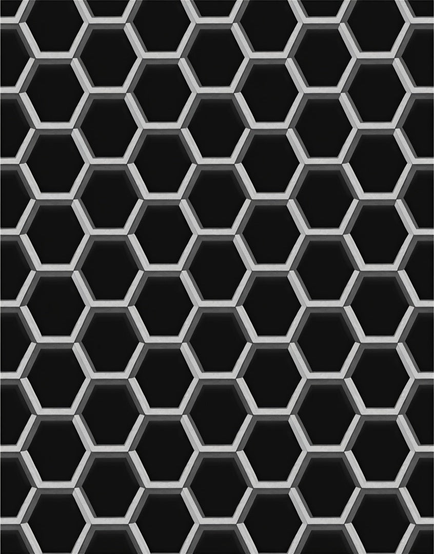 Geometric Honeycomb Shadow Hexagon Rug