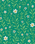 Green Floral Vine Pattern Rug