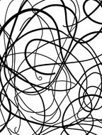 Abstract Black Line Art Rug