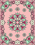 Art Nouveau Floral Scrollwork Design Rug
