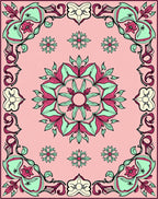 Art Nouveau Floral Scrollwork Design Rug