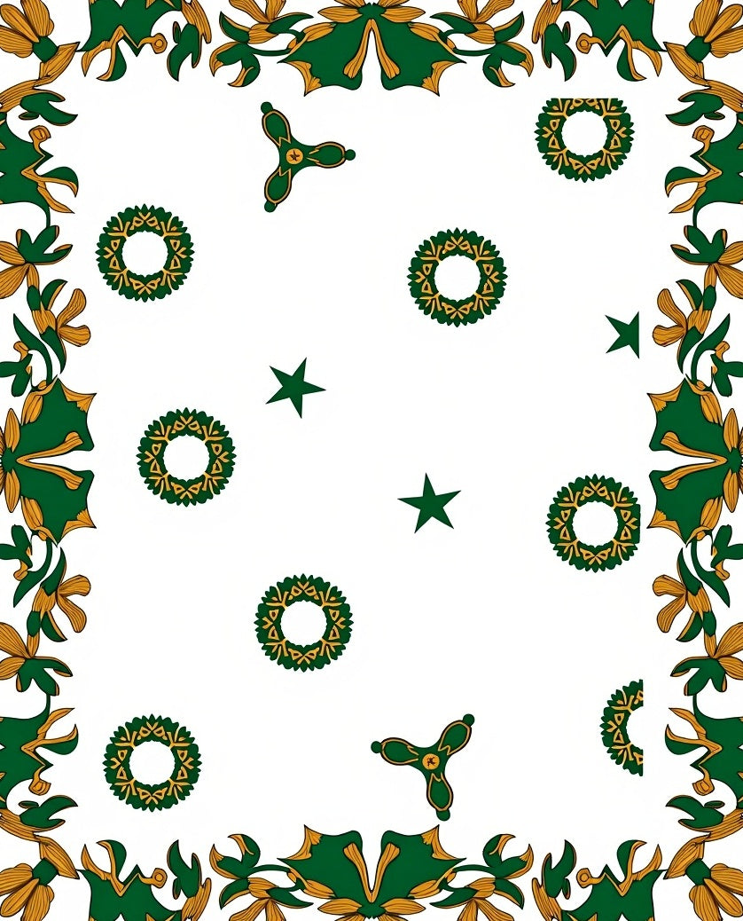Emerald Green Gold Mandala Stars Rug